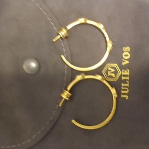 Julie Vos Milano Luxe hoops - clear crystal stone